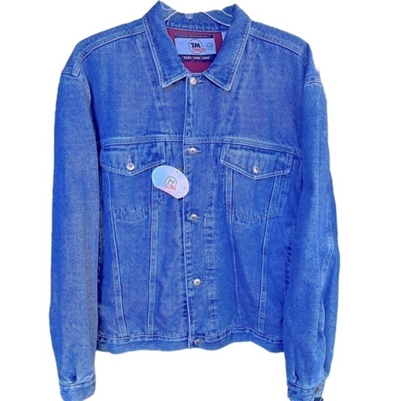 Bugle Boy Vintage Mens Fleece Lined Denim Jean Trucker Jacket Coat New NOS M - Picture 1 of 16